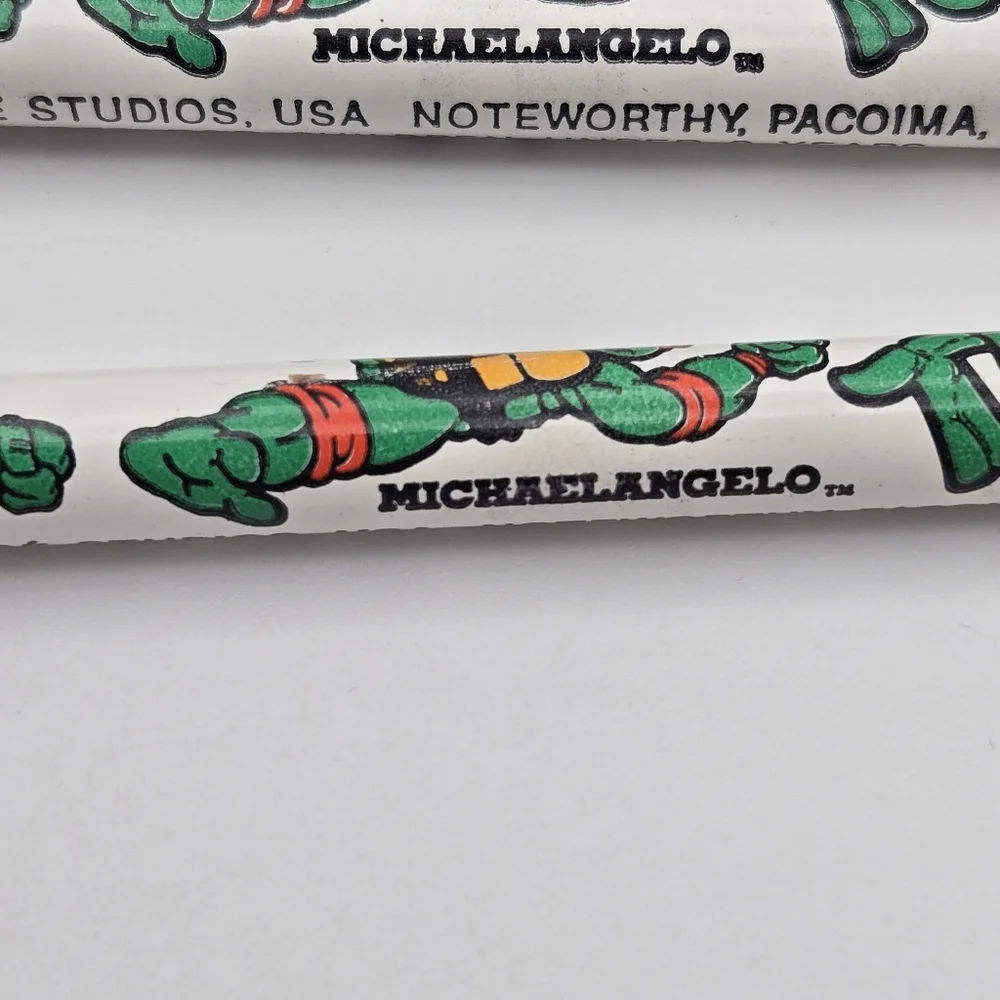 Vintage 90s Teenage Mutant Ninja Turtles Set Of 4 Unsharpened Pencils Mirage USA